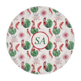 水日本の色アートコイフィッシュロータスリリパッド カッティングボード