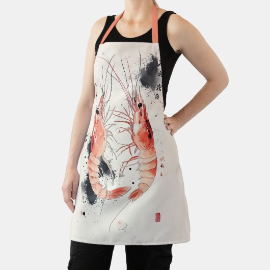 水日本の色エビの書道 エプロン (インサイチュ)