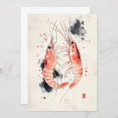 水日本の色エビの書道 招待状 (正面/裏面)