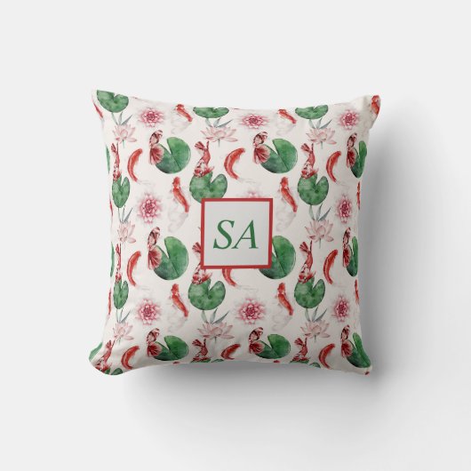 水日本の色コイフィッシュロータス クッション (正面)