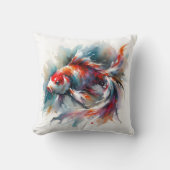 水日本の色コイ魚枕 クッション (正面)