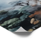 水日本の色ランドスケープマウンテンレイク ポスター (角)