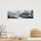 水日本の色ランドスケープマウンテンレイク ポスター (キッチン)