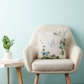 水日本の色植物青い花 クッション (椅子)