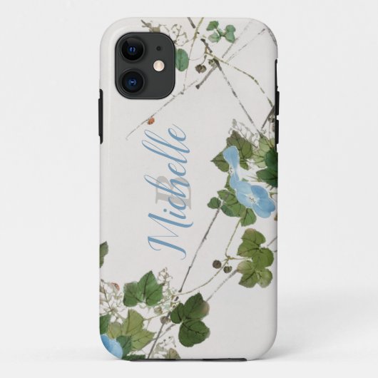水日本の色植物青い花 Case-Mate iPhoneケース (裏面)