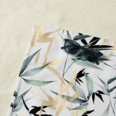 水日本の色緑金ゴールド竹パターン ビーチタオル (インサイチュ)