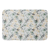 水日本の色金ゴールド緑竹模様 バスマット (正面)