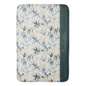 水日本の色金ゴールド緑竹模様 バスマット (正面縦)