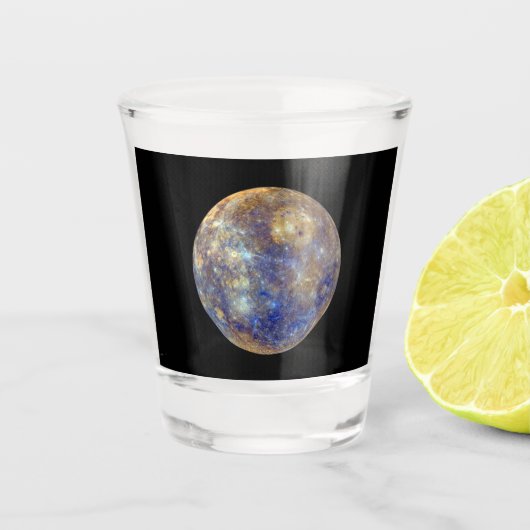 水星のカラフルな景観 ショットグラス (正面)