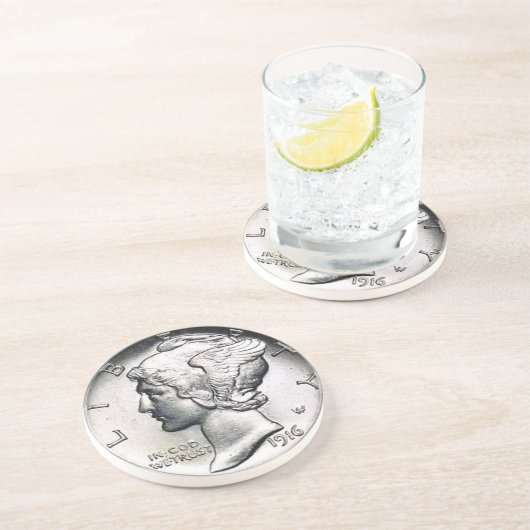 水星のダイムのお金のコースター コースター (側面)