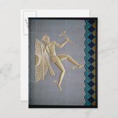 水星を描いたレリーフ、 浮き彫り下 ポストカード (正面/裏面)