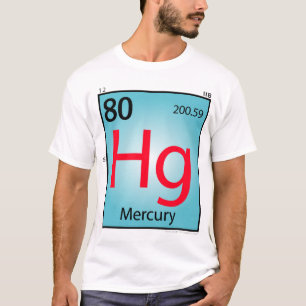 水星(Hg)の要素のTシャツ-前部だけ Tシャツ