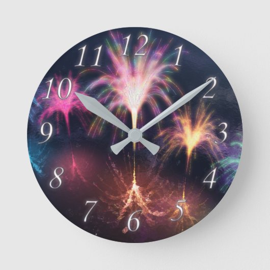 水時計に火をつける ラウンド壁時計 (正面)