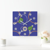 水時計に蛍 スクエア壁時計 (ホーム)