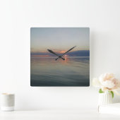 水時計上の日没 スクエア壁時計 (ホーム)