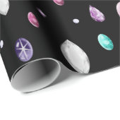 水晶および宝石用原石パターン ラッピングペーパー (ロールコーナー)