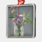 水晶つぼのManet |のピンクそしてクレマチス、1882年 メタルオーナメント (左)