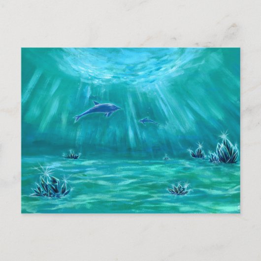 水晶とイルカの海3 ポストカード (正面)