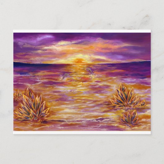 水晶とイルカの海4 ポストカード (正面)