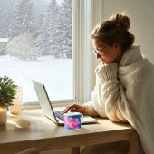 水晶に浮かぶピンクの蓮の花 エスプレッソカップ