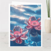 水晶に浮かぶピンクの蓮の花 カード (裏面)