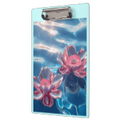水晶に浮かぶピンクの蓮の花 クリップボード (左)