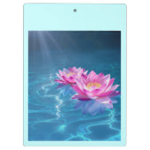 水晶に浮かぶピンクの蓮の花 クリップボード (裏面)