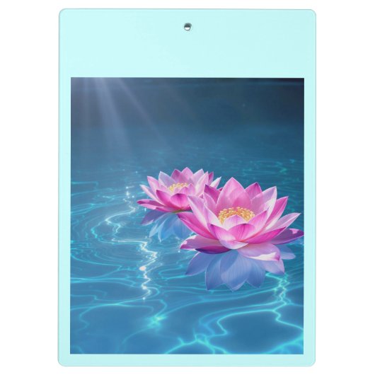 水晶に浮かぶピンクの蓮の花 クリップボード (裏面)