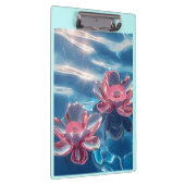 水晶に浮かぶピンクの蓮の花 クリップボード (右)