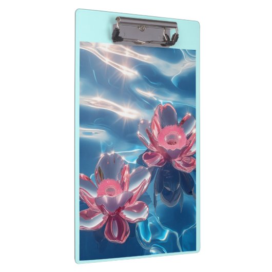 水晶に浮かぶピンクの蓮の花 クリップボード (右)