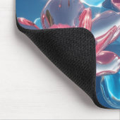 水晶に浮かぶピンクの蓮の花 マウスパッド (コーナー)