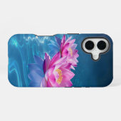 水晶に浮かぶピンクの蓮の花 iPhone 16ケース (裏面横)