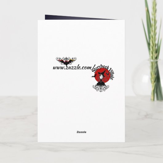 水晶のボールを捨てて折り畳んだグリーティングカード カード (裏面)