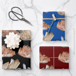 水晶の宝石の岩石地質学写真 ラッピングペーパーシート