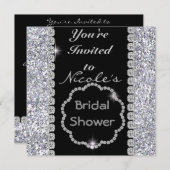 水晶の招待状とのきらきら光るなブライダルシャワー 招待状 (正面/裏面)