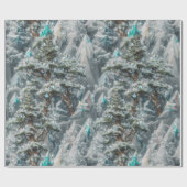 水晶の木と山のラッピング紙 ラッピングペーパー (フラット)