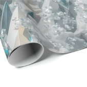 水晶の木と山のラッピング紙 ラッピングペーパー (ロールコーナー)