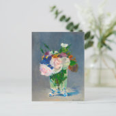 水晶の花瓶に花を入れる ポストカード (スタンド正面)