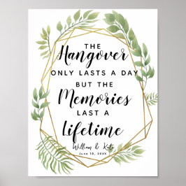 水晶の葉の植物的な二日酔い結婚パーティー ポスター
