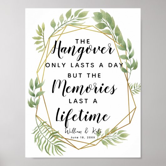 水晶の葉の植物的な二日酔い結婚パーティー ポスター (正面)
