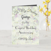 水晶の記念日の夫の挨拶 カード (黄色い花)