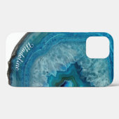 水晶の青のジオードスライス | カスタマイズ Case-Mate iPhoneケース (裏面 (横))