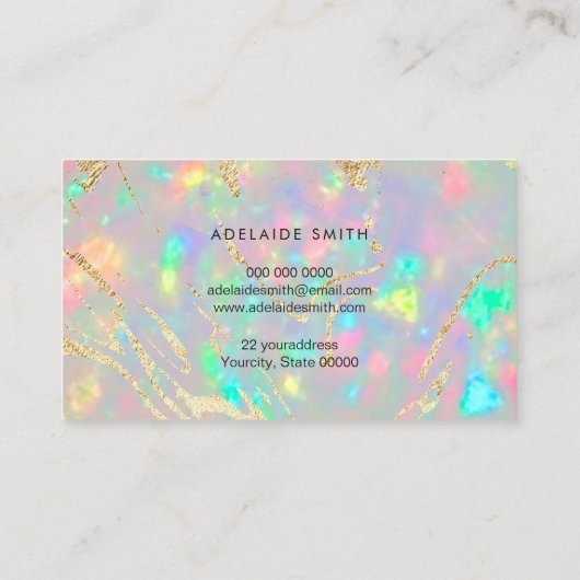 水晶オパール石名刺 名刺 (裏面)