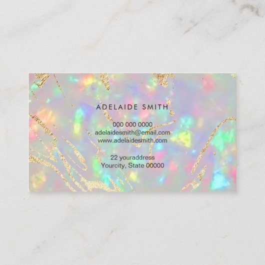 水晶オパール石背景名刺 名刺 (裏面)