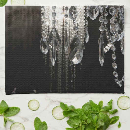 水晶シャンデリアのシックな台所皿タオル キッチンタオル (折り畳み)