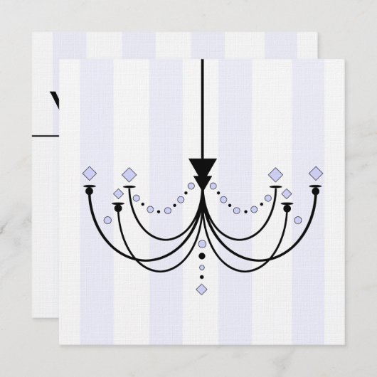 水晶シャンデリアのパーティの招待状 招待状 (正面/裏面)