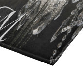 水晶シャンデリアのモノグラムのガラスまな板 カッティングボード (角)