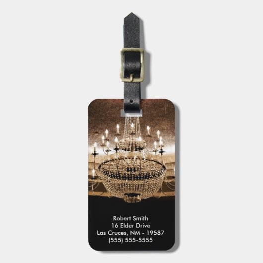 水晶シャンデリアは輝きの魅力的な荷物のラベルを眩まします ラゲッジタグ (正面縦)