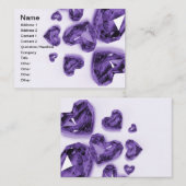 水晶ハート-紫色 名刺 (正面/裏面)