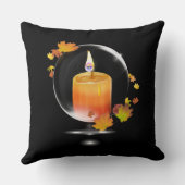 水晶バブル内部キャンドル紅葉 クッション (裏面)